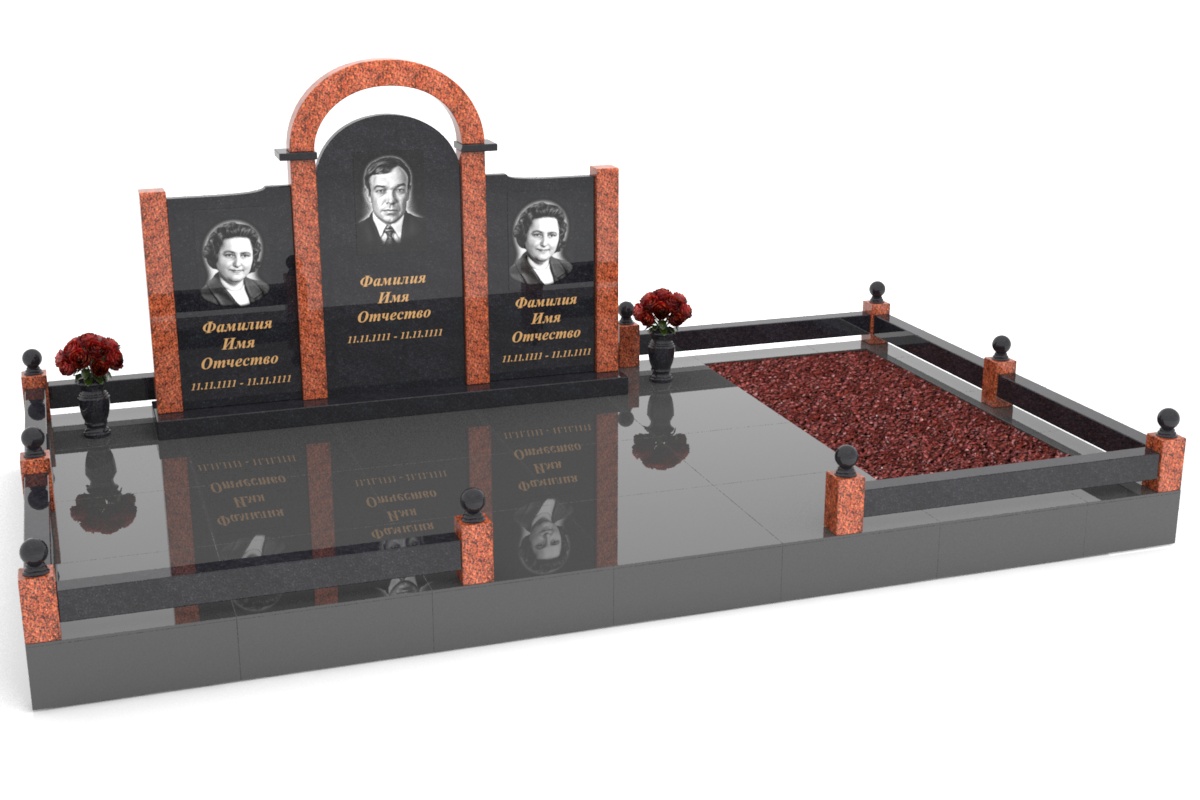 Памятник для троих на могилу