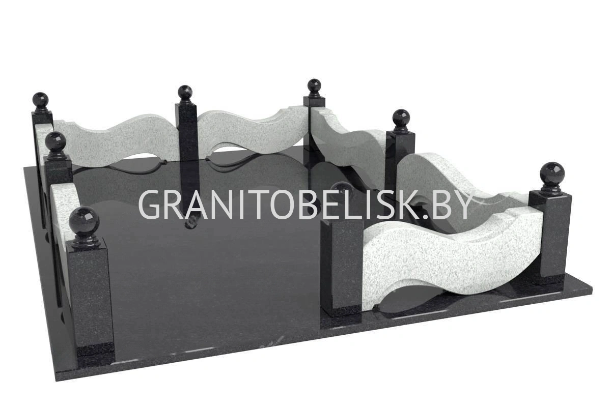 Гранитная ограда ГР 4